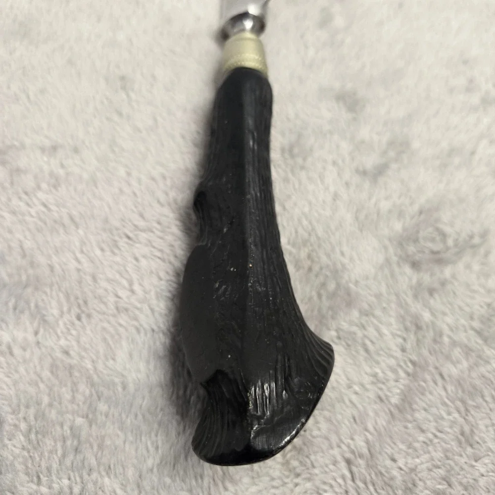 Vintage Royal Brand Sharp Cutter Stainless Steel Carving Knife Black Stag Handle